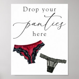 Póster Suelta tus bragas aquí Rótulo de ducha de lencería