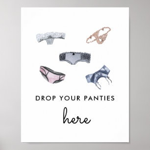 Póster Suelta tus panes   Lingerie Shower Panty Game