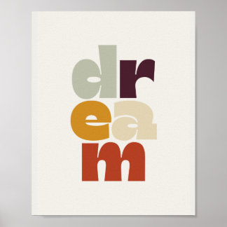 Póster Sueña en estilo de color retro