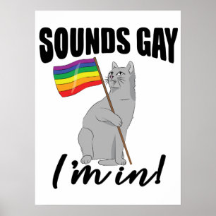 Póster Suena gay, estoy en gato