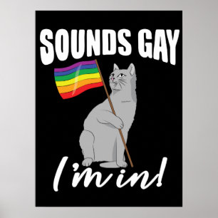 Póster Suena gay, estoy en gato