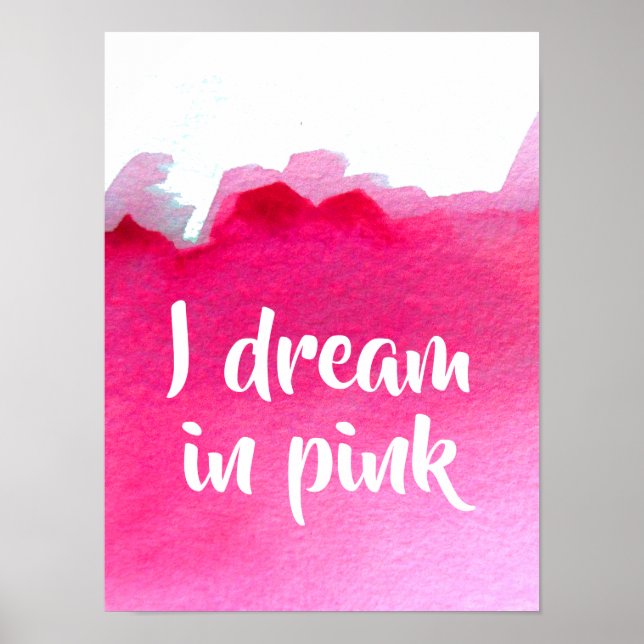 Póster Sueño con la acuarela de comillas rosas (Frente)