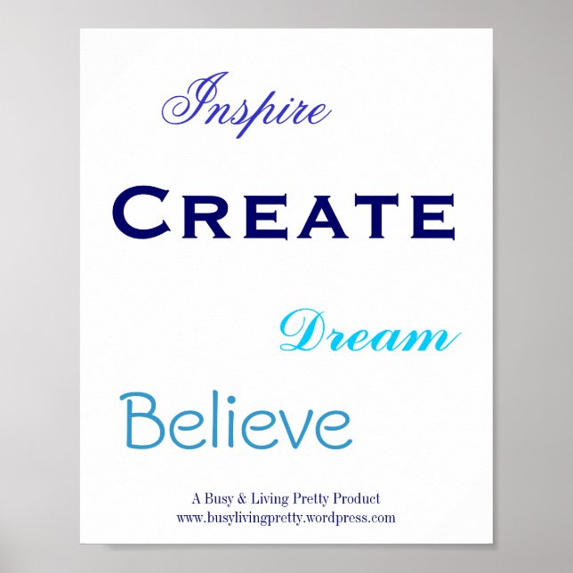 Póster Sueño, creer, inspirar, crear, Poster (Frente)