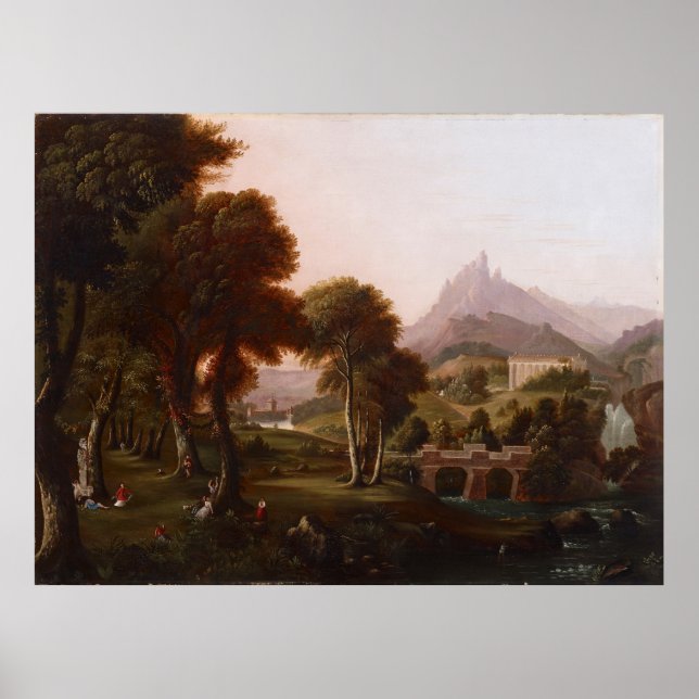Póster Sueño de arcadia (1838) — Thomas Cole (Frente)