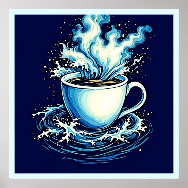 Póster Sueño de café oceánico (Frente)