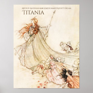 Póster Sueño de la noche del verano Titania Arthur Rackha