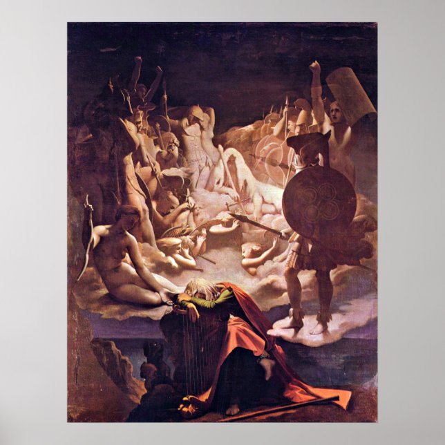 Póster Sueño de Ossian por Jean Auguste Dominique Ingres (Frente)