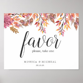 Póster Sueño de otoño | Rótulo del favor de la boda