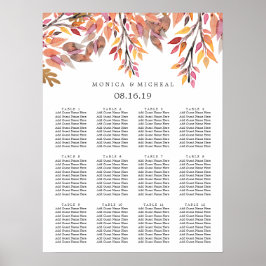Póster Sueño de otoño | Tabla de asientos del Boda