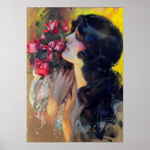 Póster sueño de rosas de alrededor de 1910