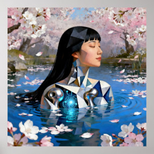 Póster "Sueño digital del agua" - Retrato digital
