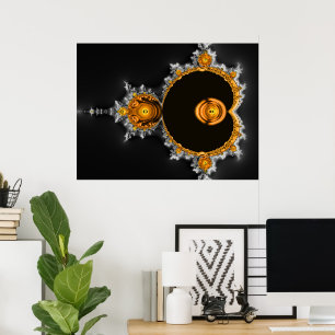 Póster Sueño Dorado. El famoso Mandelbrot Set