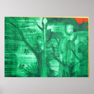 Póster sueño en verde