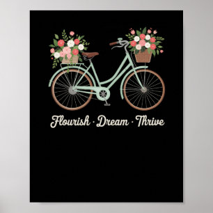 Póster Sueño floreciente motocicleta floral honda trump s