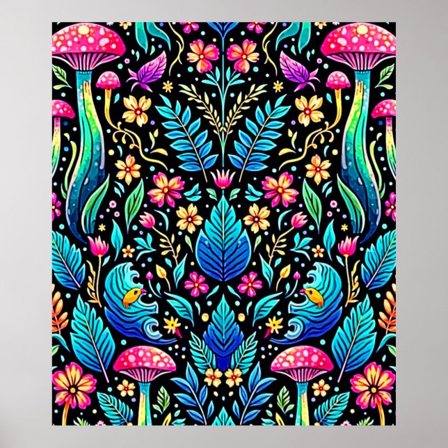 Póster Sueño forestal de hongos encantados (Frente)