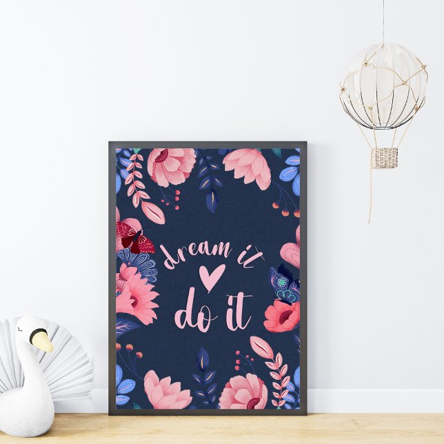 Póster Sueño inspirador lo hace cita motivacional (Subido por el creador)