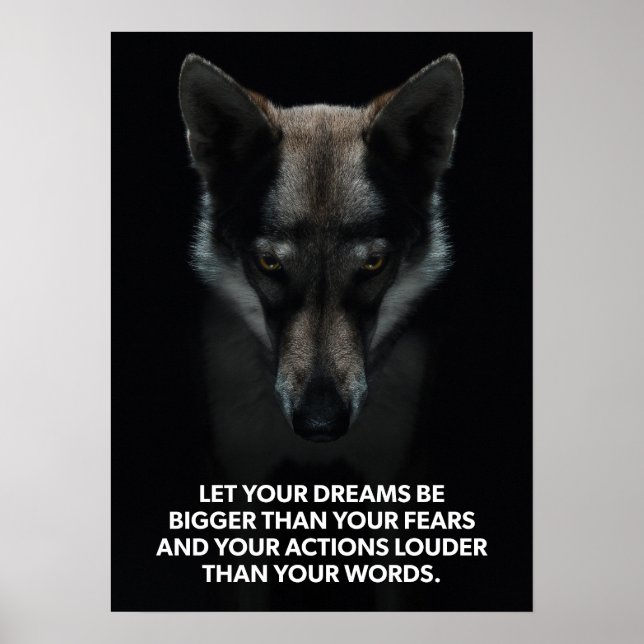 Póster Sueño más grande que tus miedos - Motivación de lo (Frente)