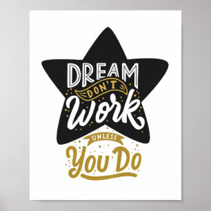 Póster Sueño No Funcione A Menos Que Estrellas Motivacion