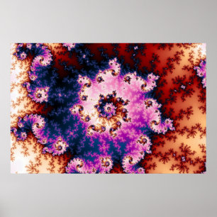 Póster Sueño rosado - poster del fractal