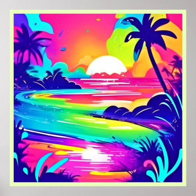 Póster Sueño tropical arcoiris (Frente)