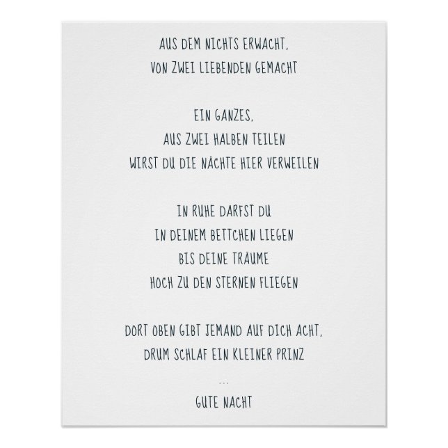 Póster “sueño un príncipe pequeño " (Anverso)