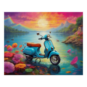 Póster Sueño vintage sobre el encantador lago