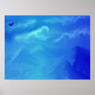 Póster sueños azul neón