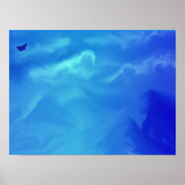 Póster sueños azul neón (Frente)