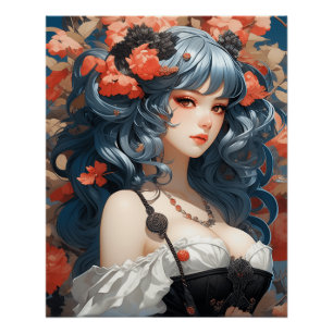 Póster Sueños caprichosos de IA del Manga: Pequeño vestid