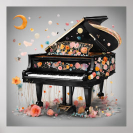 Póster Sueños caprichosos de piano