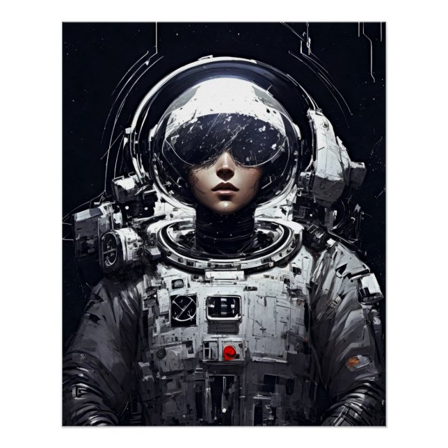 Póster Sueños Cósmicos: Fantasía Retro de Astronauta Chic (Anverso)