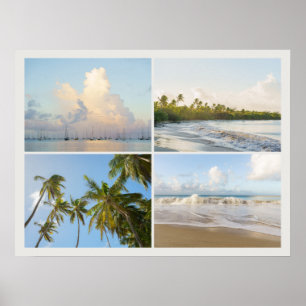 Póster Sueños costeros, collage fotográfico tropical mode