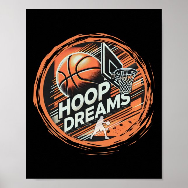Póster Sueños de arcos de baloncesto activos (Frente)