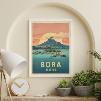 Póster Sueños de Bora Bora – Viaje a la Laguna Vintage