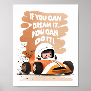 Póster Sueños de coches de carreras