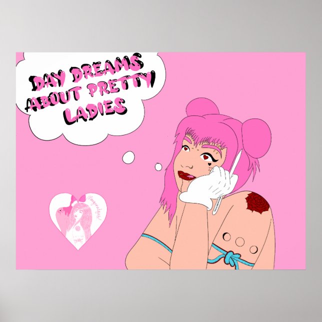 Póster Sueños de día sobre las damas de bonito (Frente)