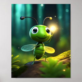 Póster "Sueños de luciérnagas: Poster de pared brillante