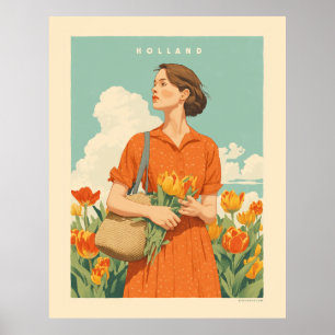 Póster Sueños de tulipán en Holanda