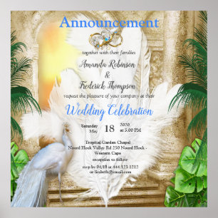 Póster Sueños del templo real del pavo real de oro