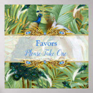 Póster Sueños del templo real del pavo real de oro
