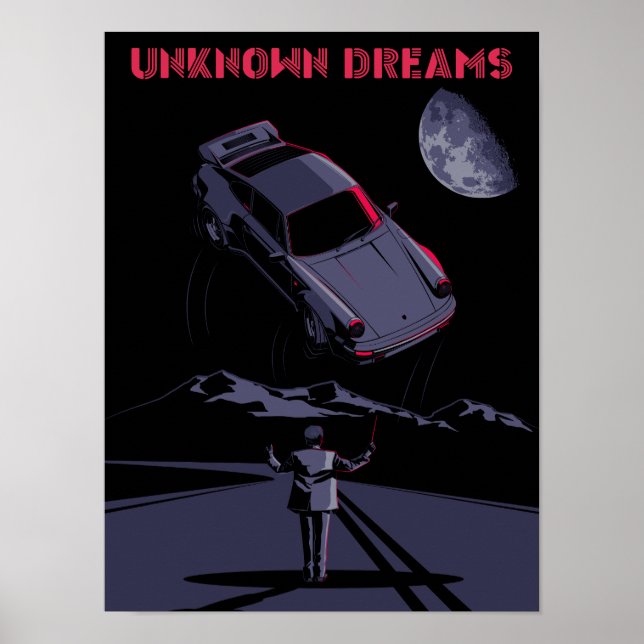 Póster Sueños desconocidos - Coche clásico (Frente)
