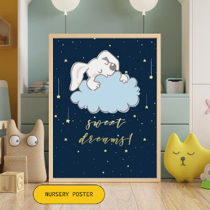 Póster Sueños dulces - Conejito lindo en una guardería en