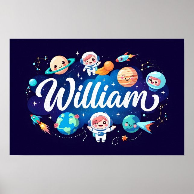 Póster Sueños espaciales William Wall Art (Frente)