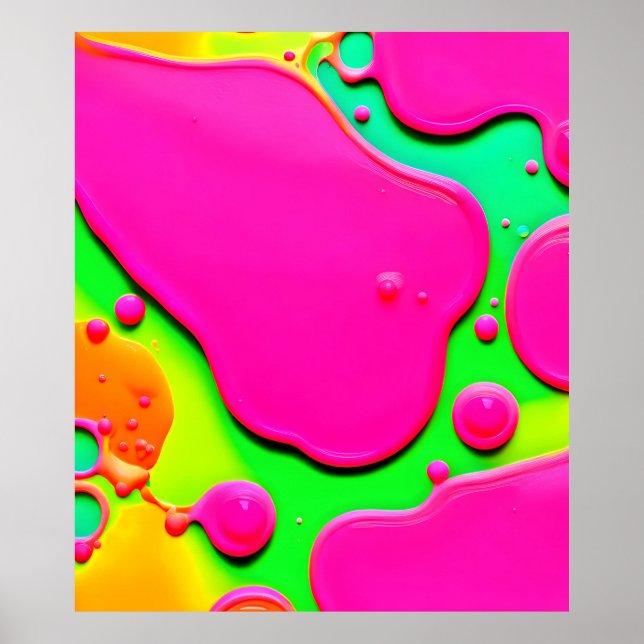 Póster Sueños Líquidos Abstractos de Neón (Frente)
