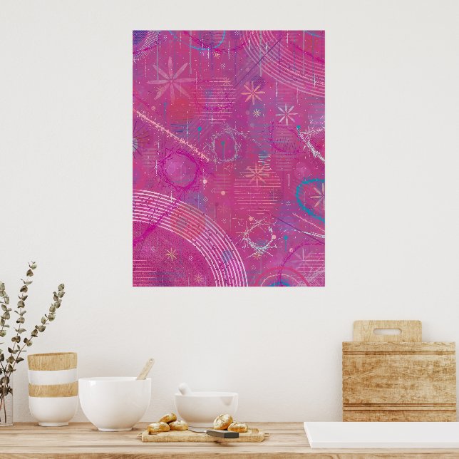 Póster Sueños Rosas Abstractos (Cocina)