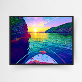 Póster Sueños veranos mediterráneos en el mar