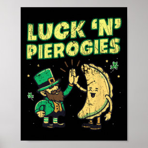 Póster Suerte N Pierogies Divertido Polaco Irlandés Día d