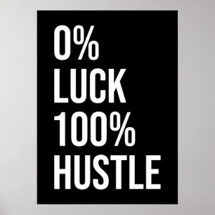 Póster Suerte vs Hustle, Gimnasio, Hustle, Éxito, Motivac