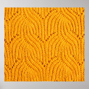 Póster Suéter de punto naranja, fondo texturado.