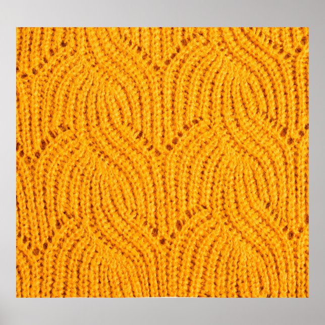 Póster Suéter de punto naranja, fondo texturado. (Frente)